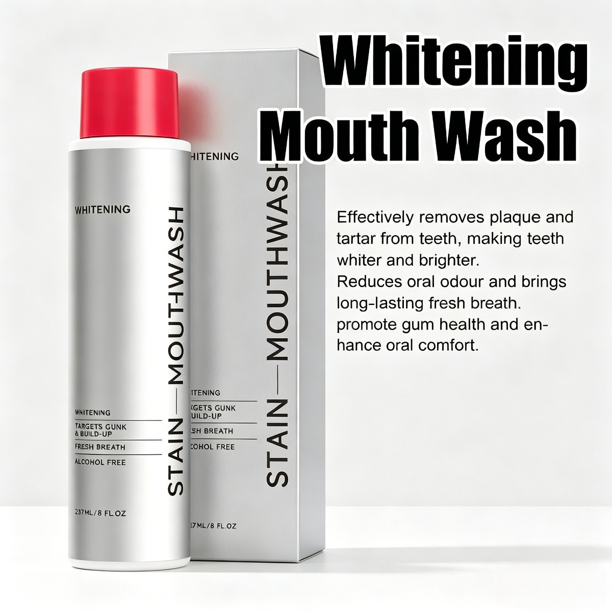 Teeth Whitening Mouthwash - Stain Removal Mouthwash and Whitening Improve