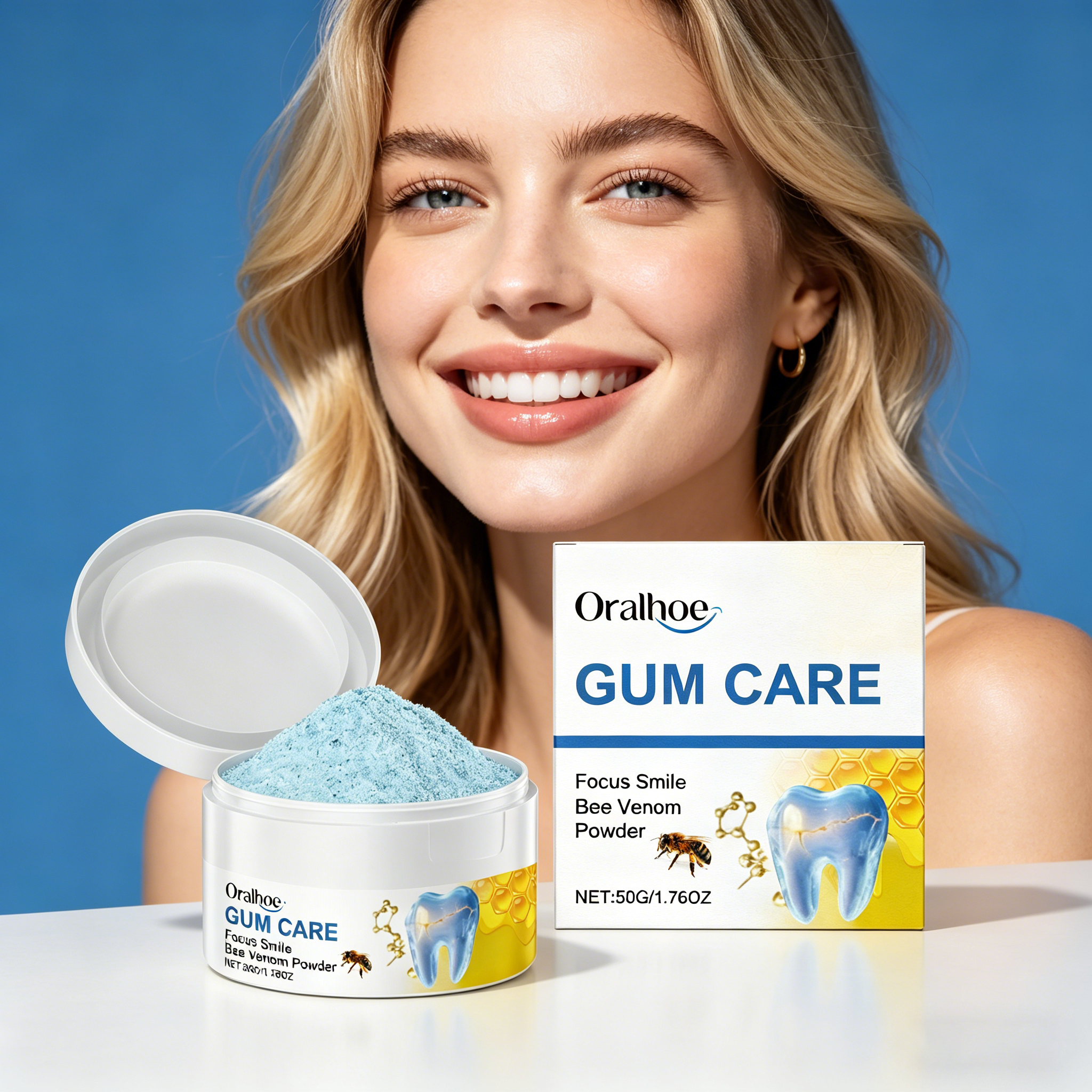 Teeth Whitening Levels - ORALHOE 50g Bee Venom Powder Relieve