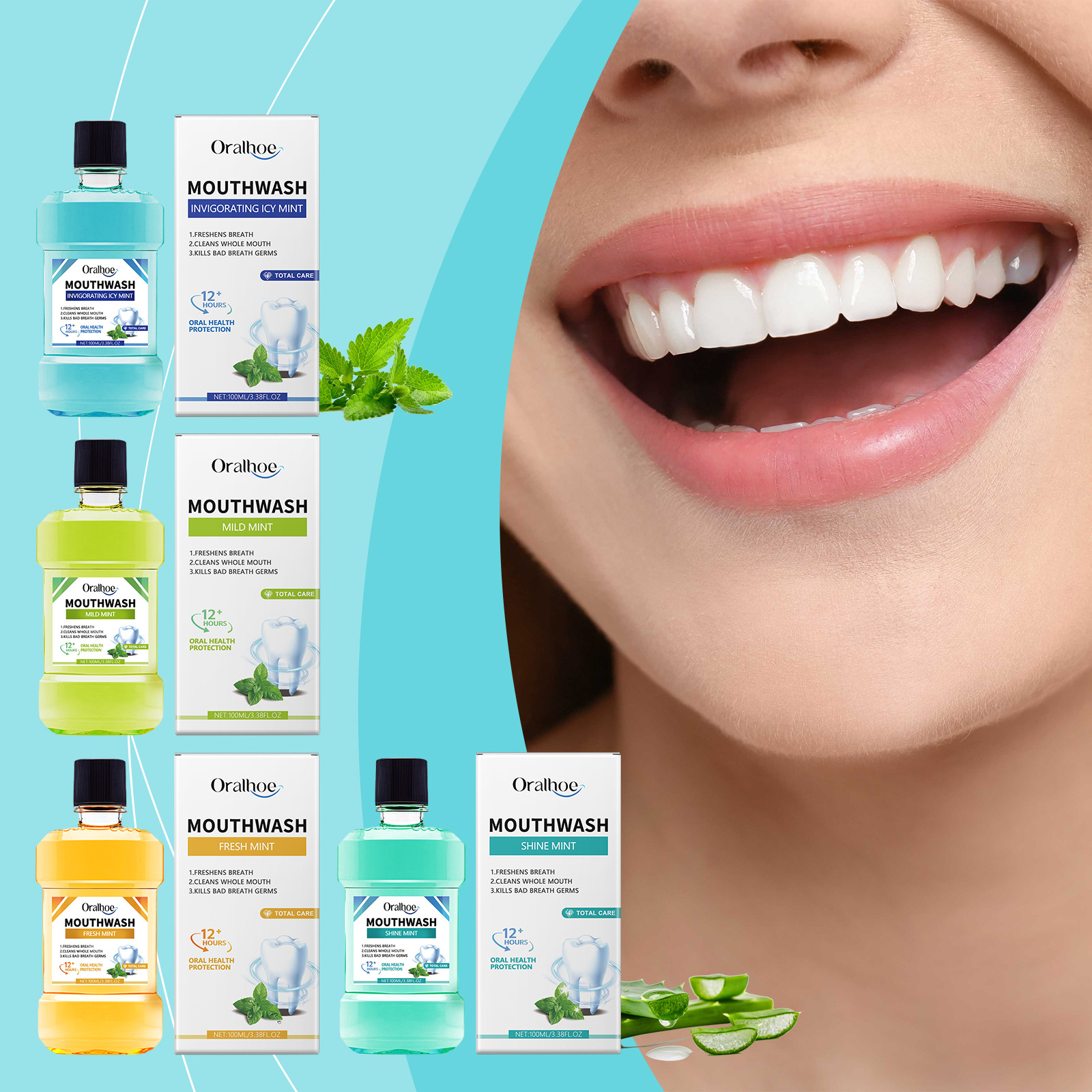 Teeth Whitening Mouthwash - Fresh Breath Mouthwash Remove Odor Lasting