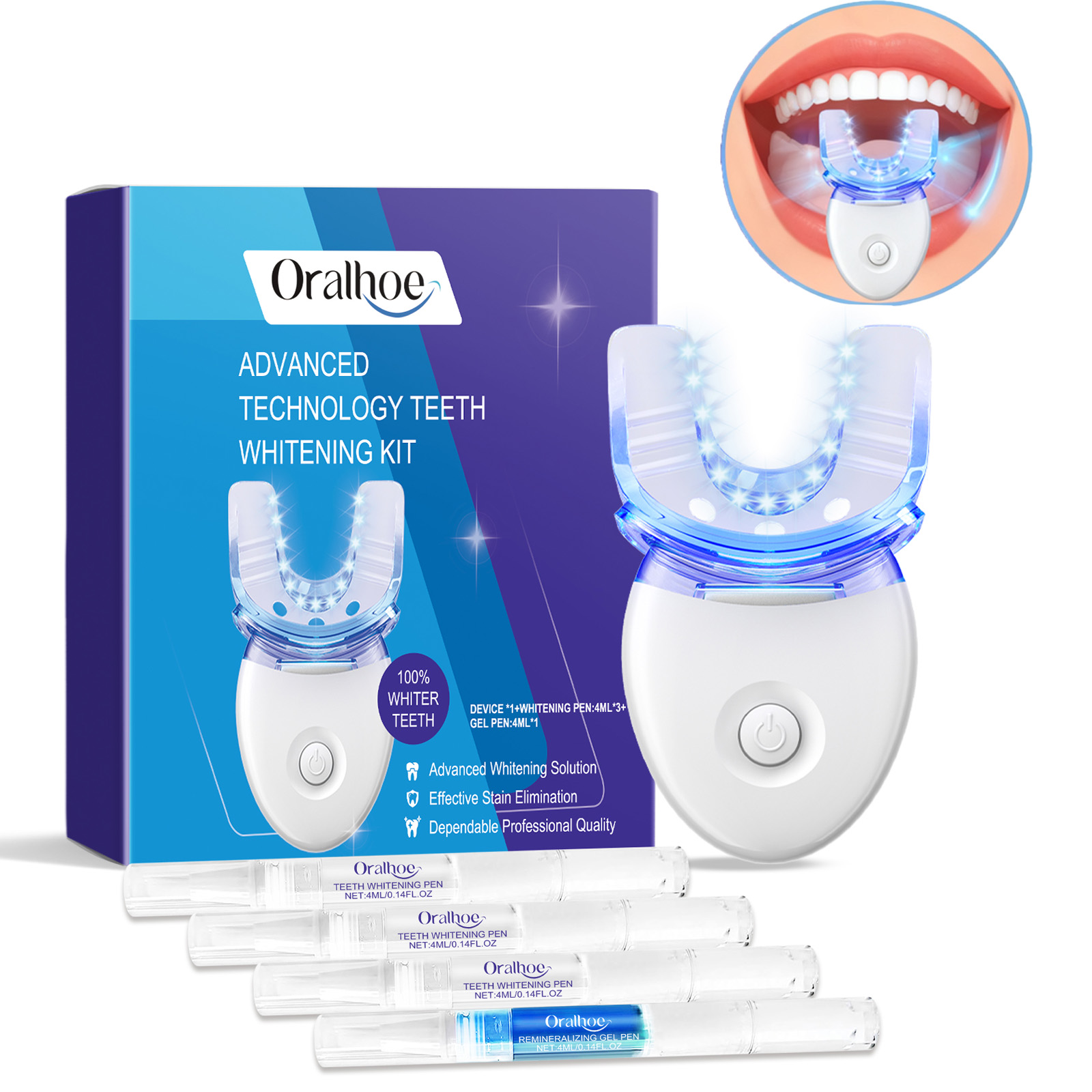 Teeth Whitening Levels - Professional Teeth Whitening LED Light Kit