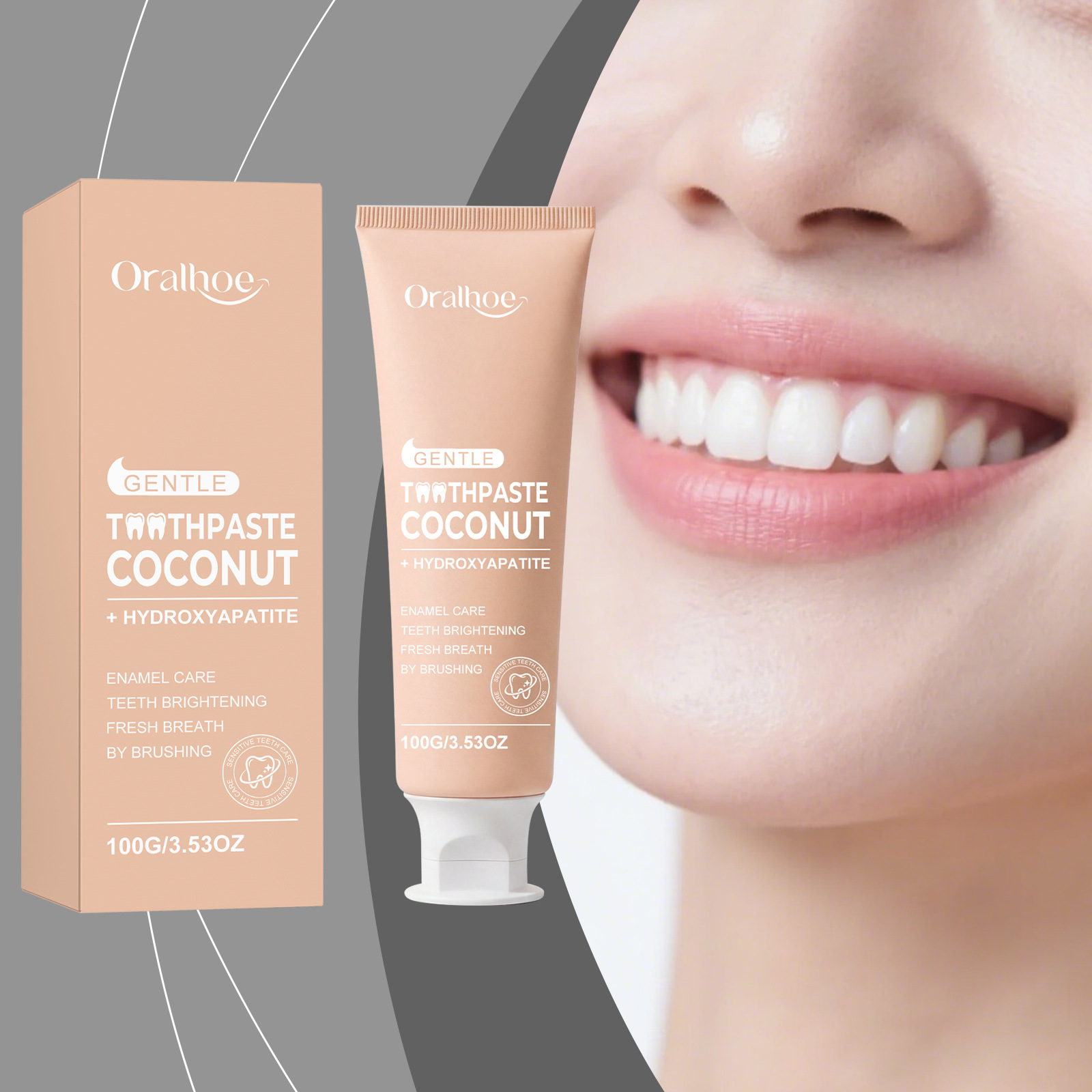 Oralhoe Coconut Toothpaste wit - Teeth Whitening Natural avis et prix