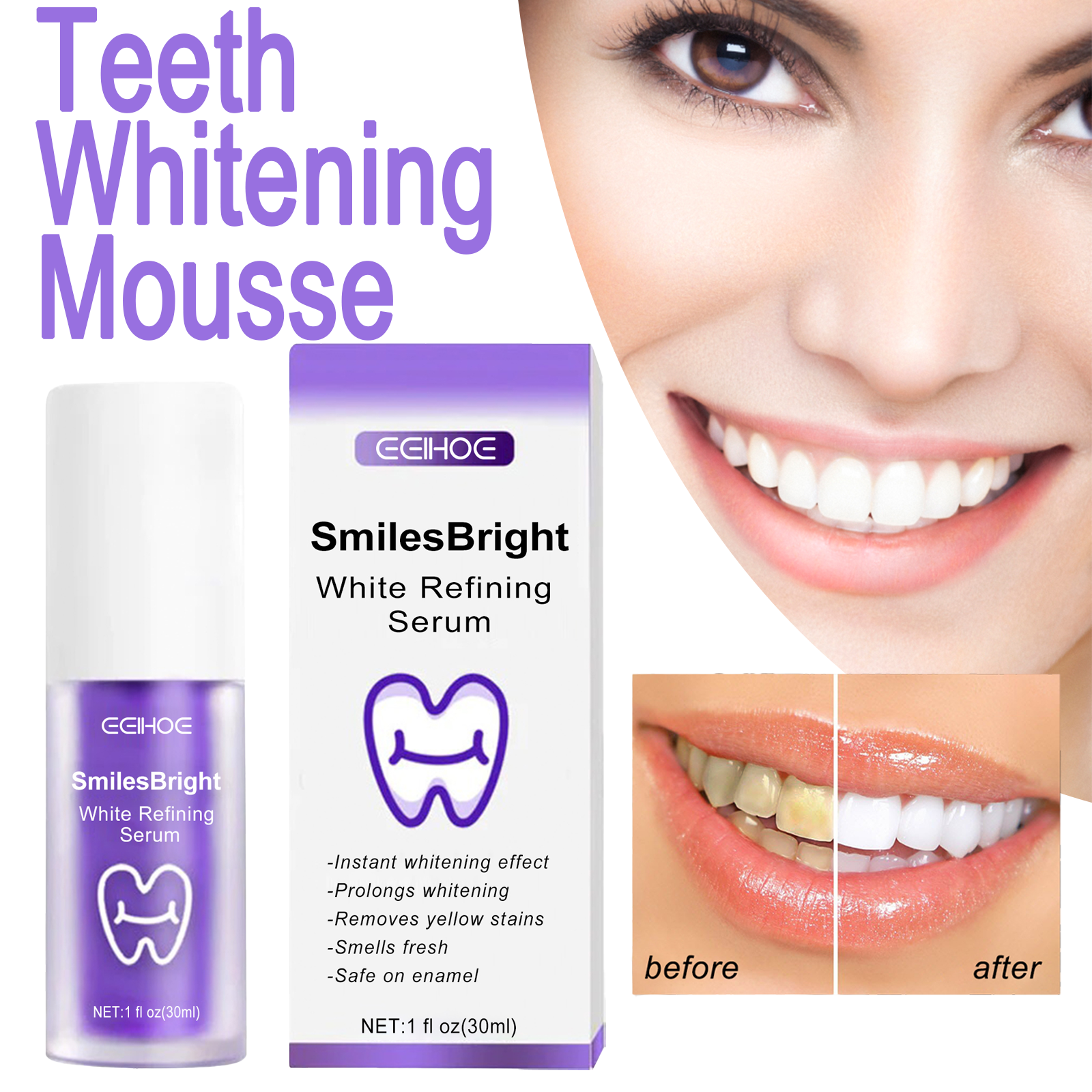 EELHOE Smiles Bright White Ref - Teeth Whitening Ingredients avis et prix