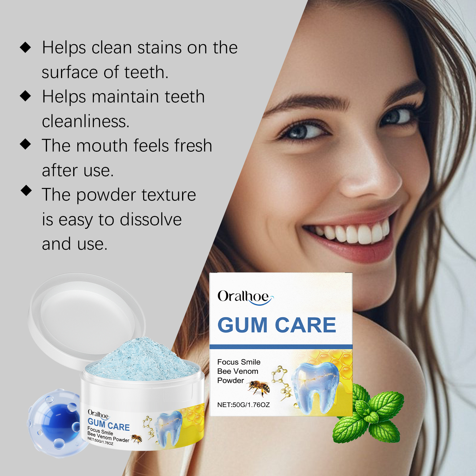 ORALHOE 50g Bee Venom Powder R - Teeth Whitening Levels avis et prix