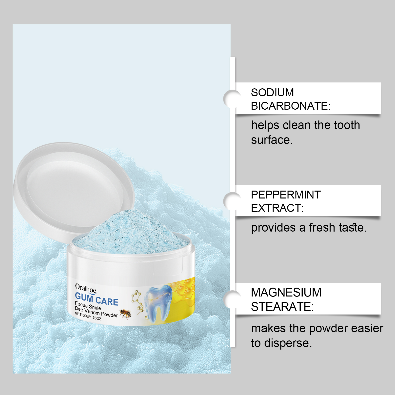 ORALHOE 50g Bee Venom Powder R - Teeth Whitening Levels avis et prix