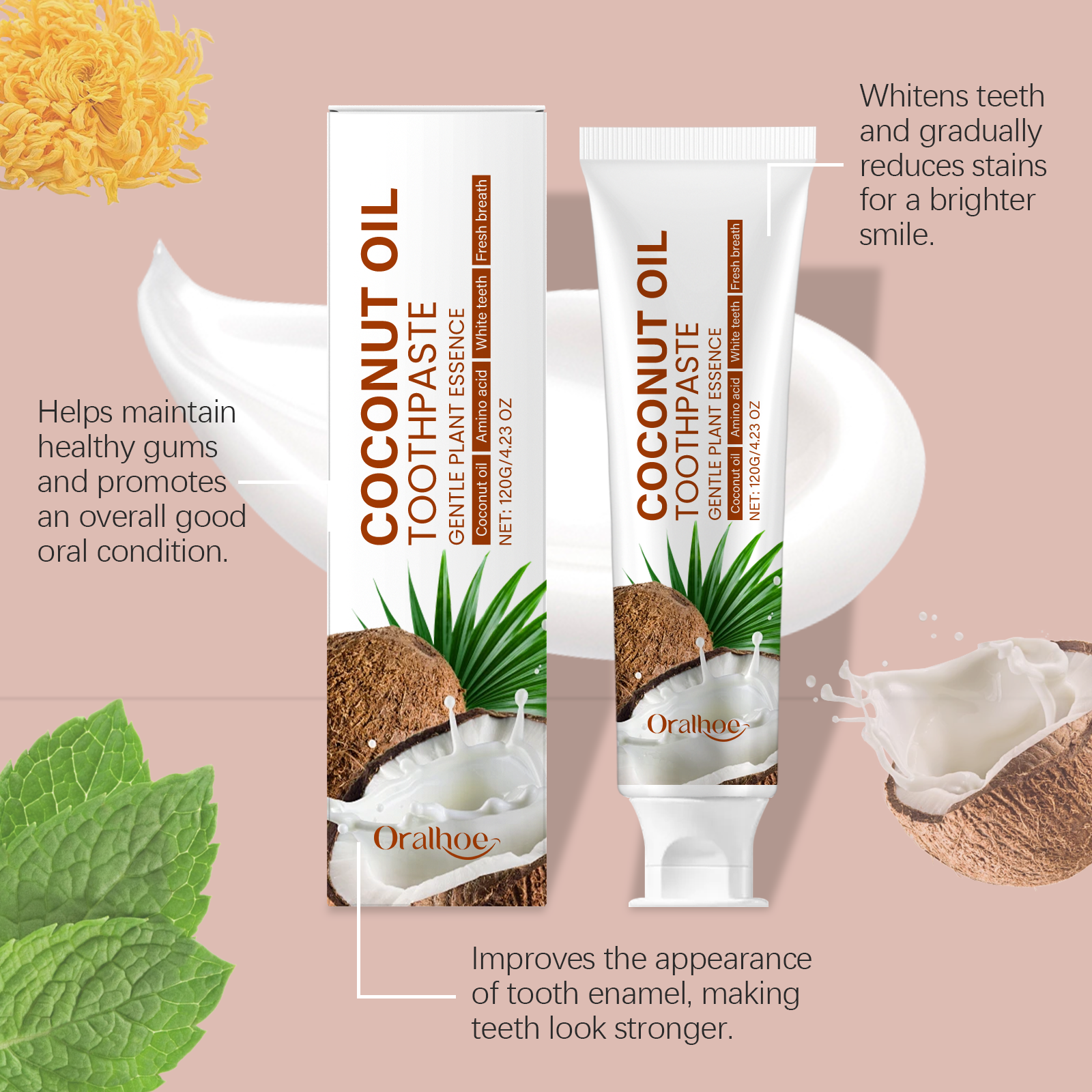 Coconut Oil Toothpaste Teeth B - Teeth Whitening Flash avis et prix