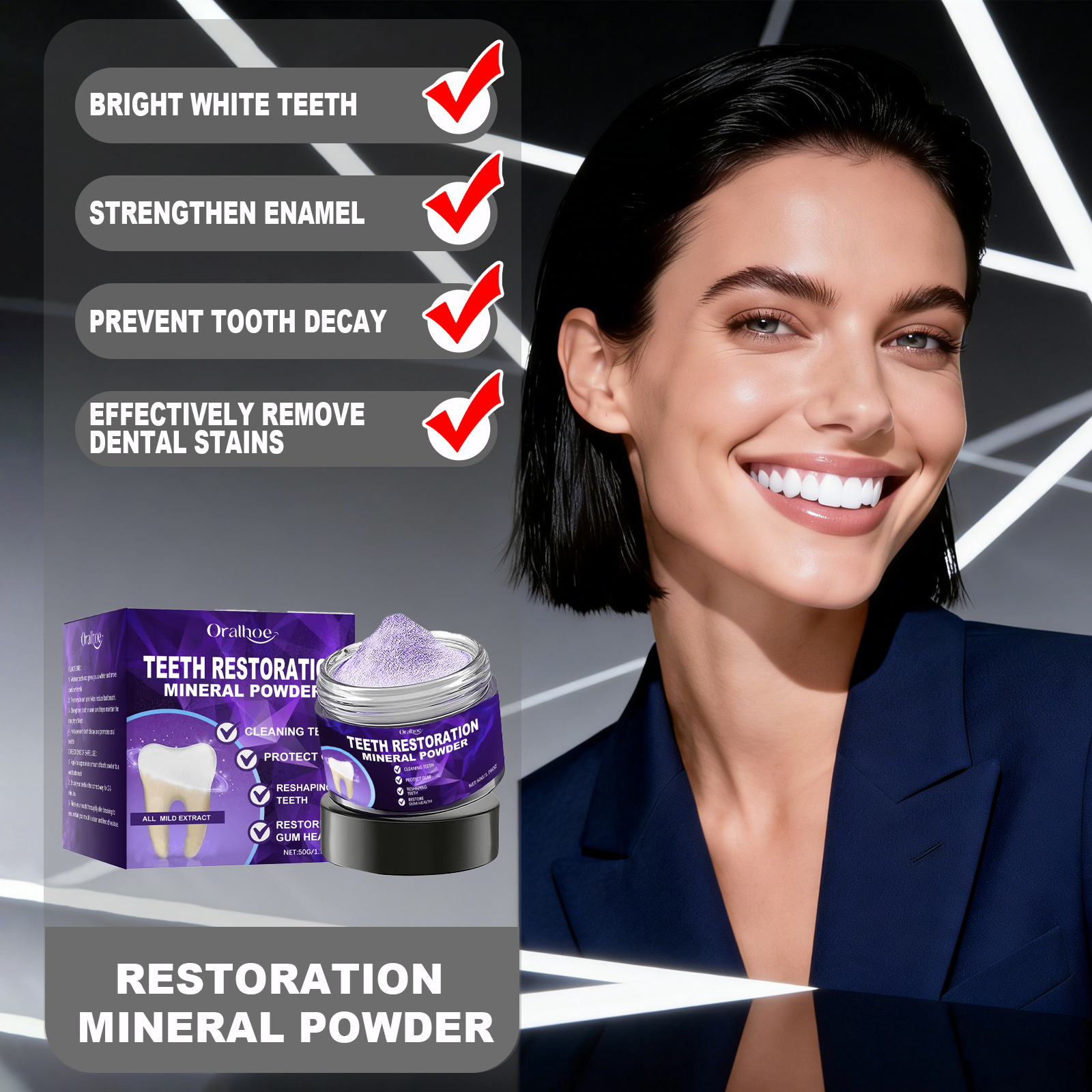 Purple Teeth Bleaching Powder  - Teeth Whitening Ingredients avis et prix