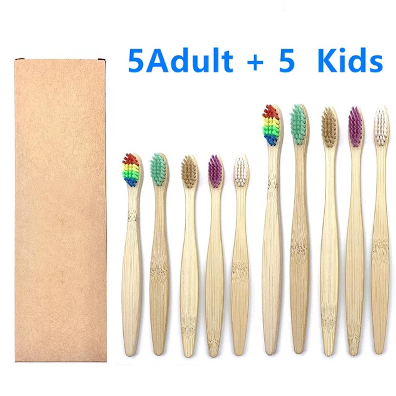 10PCS Natural Bamboo Toothbrus - Teeth Whitening Natural avis et prix